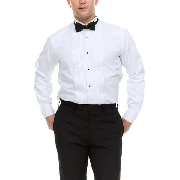 Adam Baker Men's MSH989 4-Way Stretch Slim Fit French Cuff Tuxedo